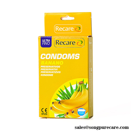 Banana Flavor Condom Classic Plain Design for Sweet Natural Intimacy