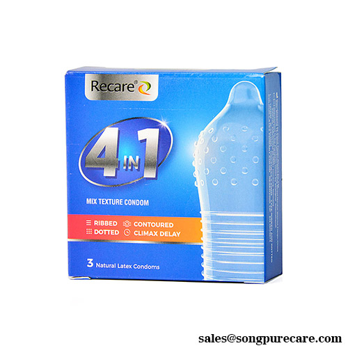 4-in-1 Condom Textured Pleasure & Extended Intimacy in One Pack