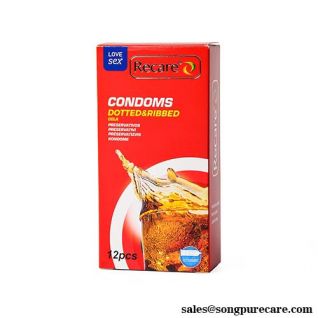 Recare Dotted&Ribbed Cola Condoms: Double Texture + Cola Flavor, Amplify Intimate Pleasure