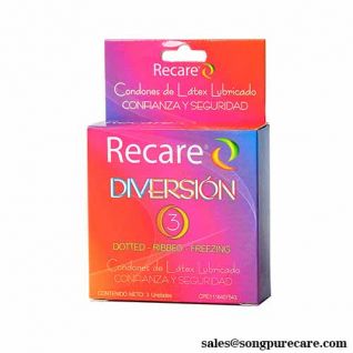 Recare Condoms Dotted-Ribbed-Warming Triple Texture for Intimate Warmth & Thrill